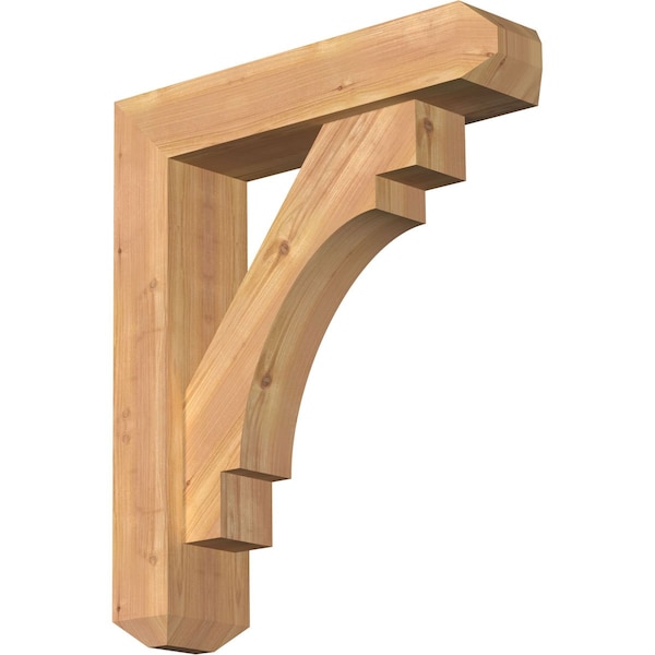 Ekena Millwork Merced Craftsman Smooth Bracket w/ Offset Brace, Western Red Cedar, 5 1/2"W x 22"D x 26"H BKT0604X22X26MRC04SWR - main